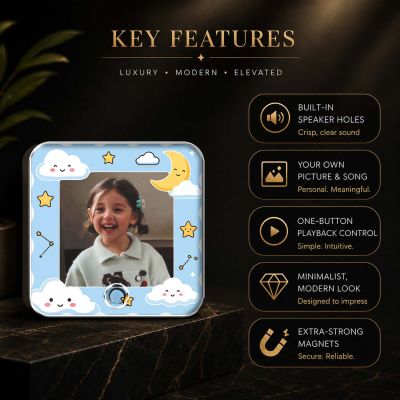 Personalized Birthday Gift for Daughter & Son Customized Musical Fridge Magnet with Photo Music Player Music Box Fridge Magnet Return Gift for Kids